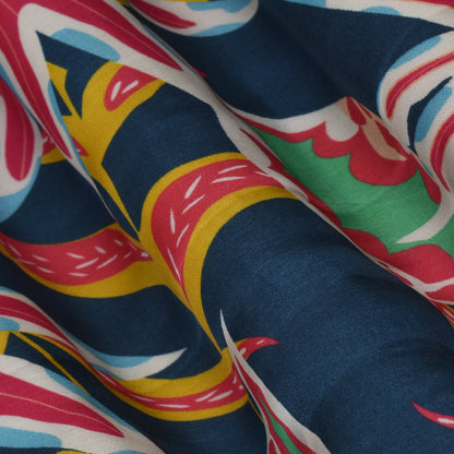 Multi Color Bember Satin Print Fabric