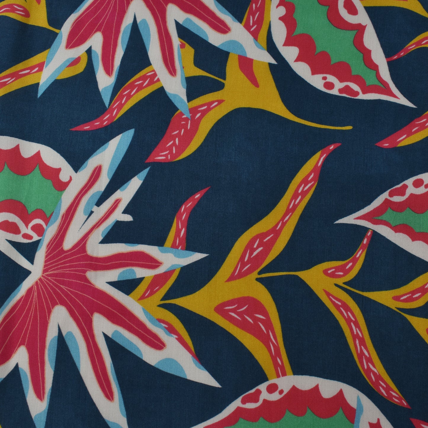 Multi Color Bember Satin Print Fabric