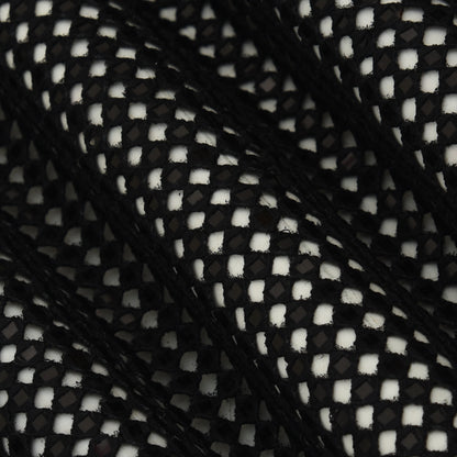 Black Color Net Embroidery Fabric