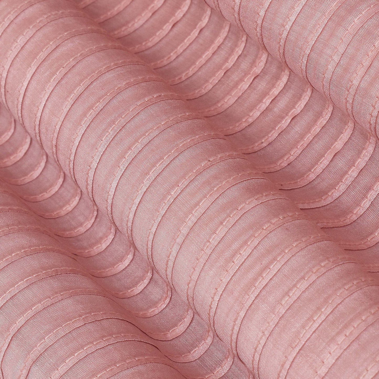 Gajri Color Chanderi Stripe Embroidery Fabric