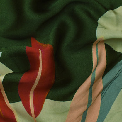 Multi Color Modal Satin Print Fabric