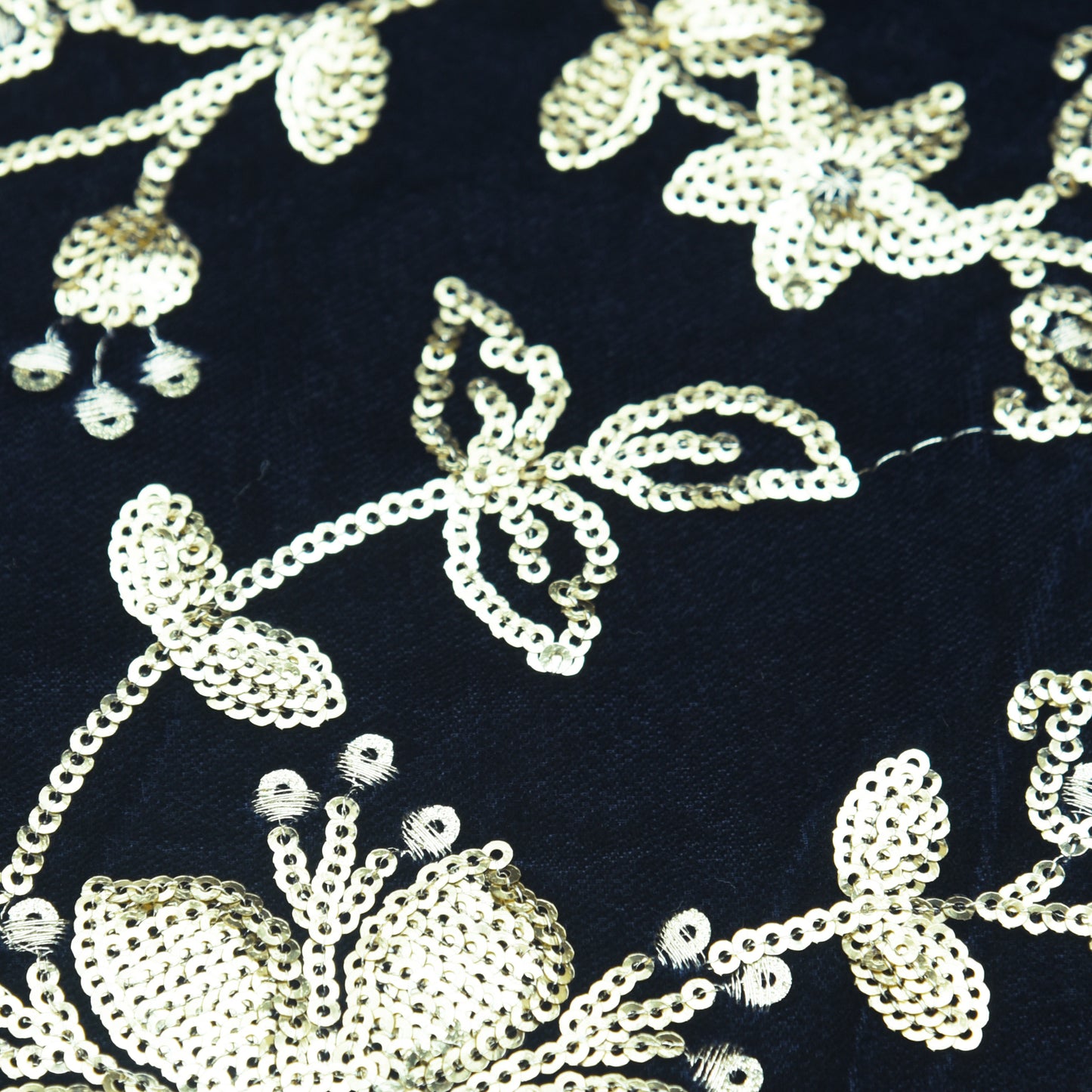 Velvet Sequins Embroidery Fabric