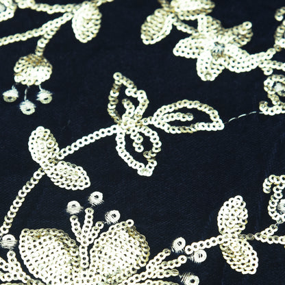 Velvet Sequins Embroidery Fabric