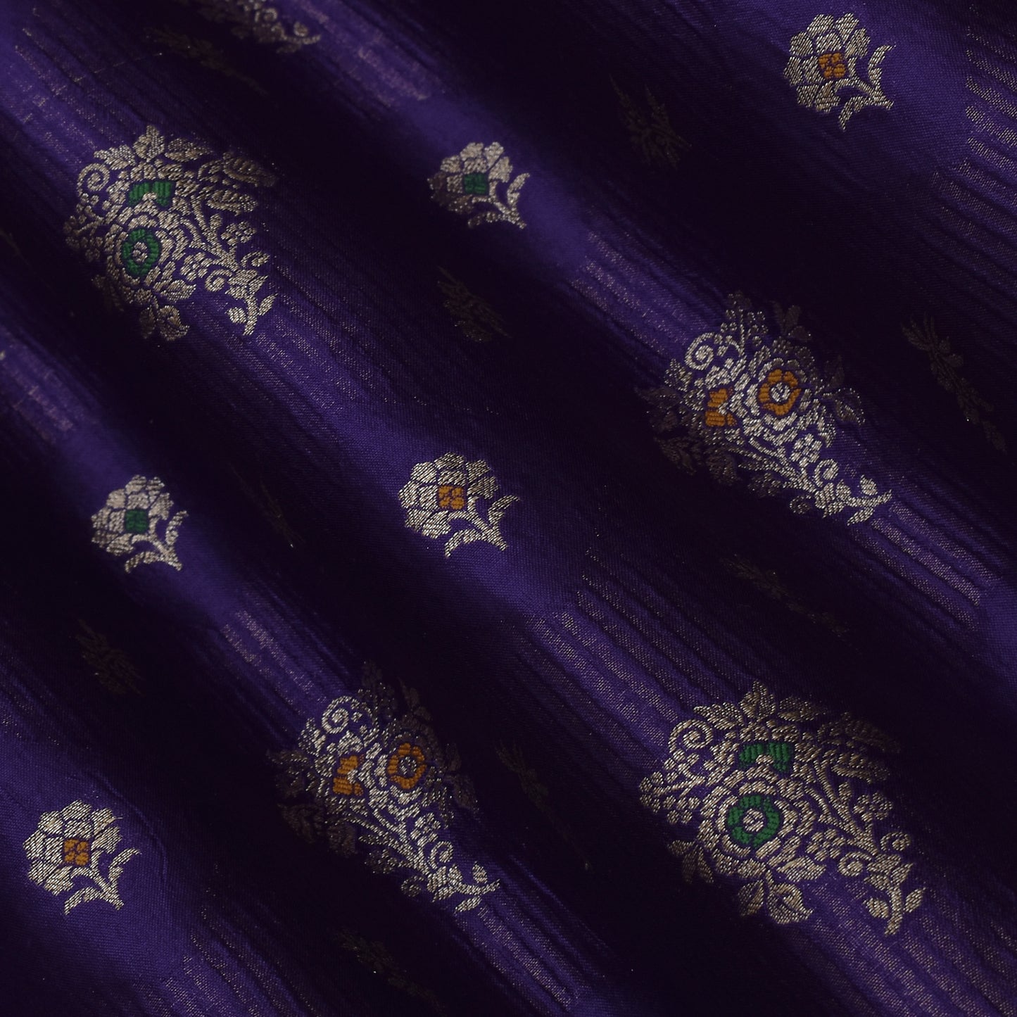 Purple Color Katan Meena Brocade Fabric