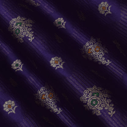 Purple Color Katan Meena Brocade Fabric