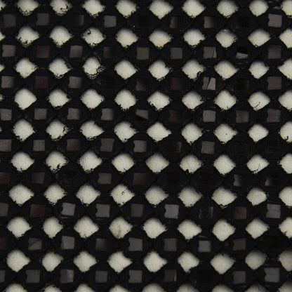 Black Color Net Embroidery Fabric