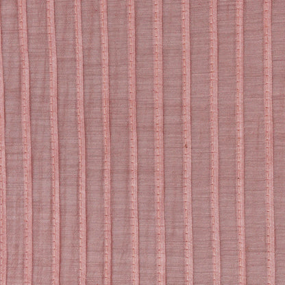 Gajri Color Chanderi Stripe Embroidery Fabric