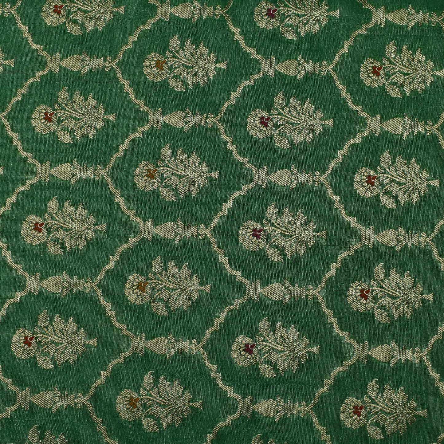 Green Color Tissue Brocade Fabric