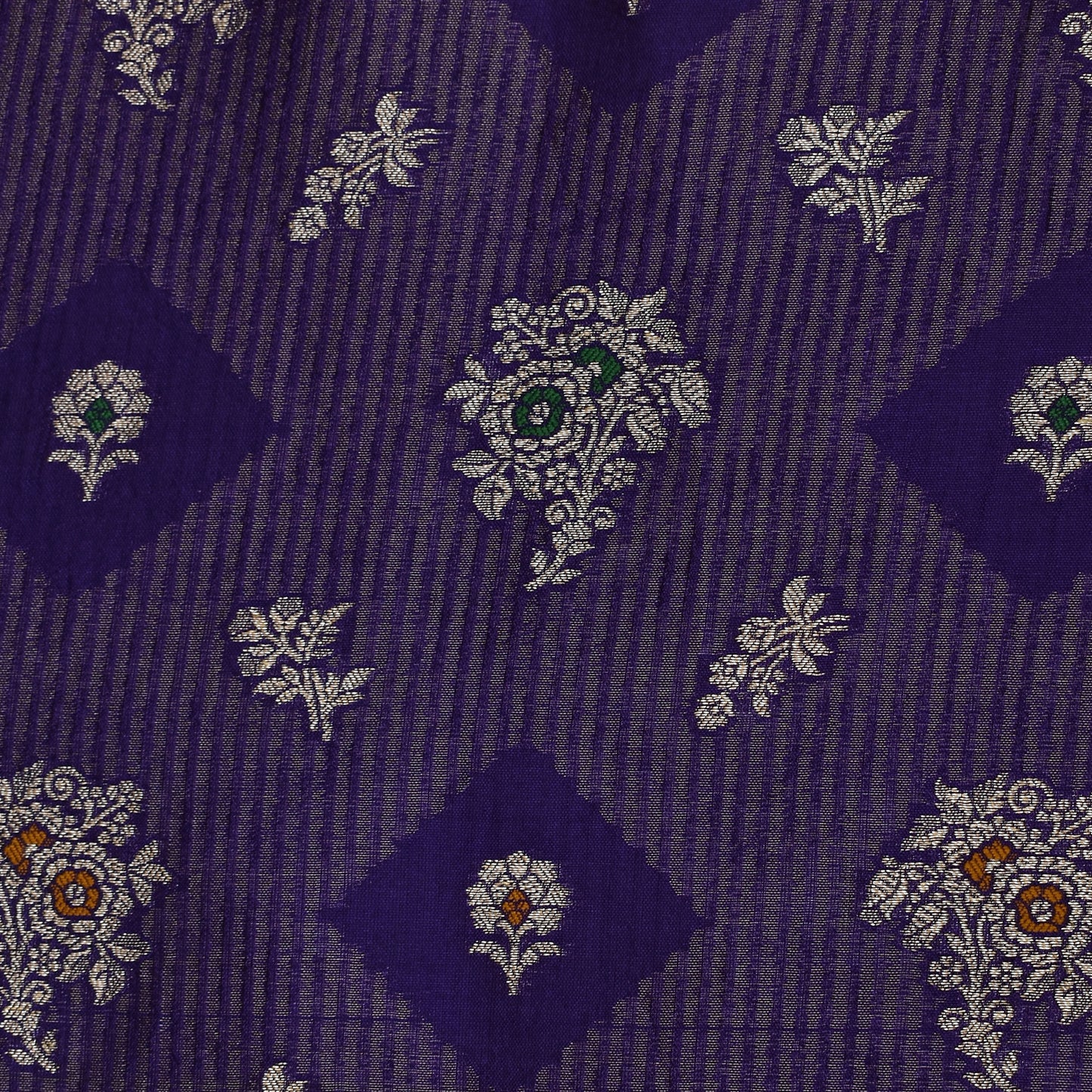 Purple Color Katan Meena Brocade Fabric