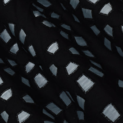 Black Color Organic Cotton Embroidery Fabric