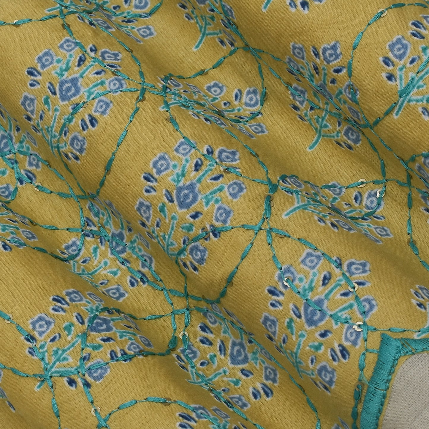 Off White Color Kora Cotton Plazo Fabric