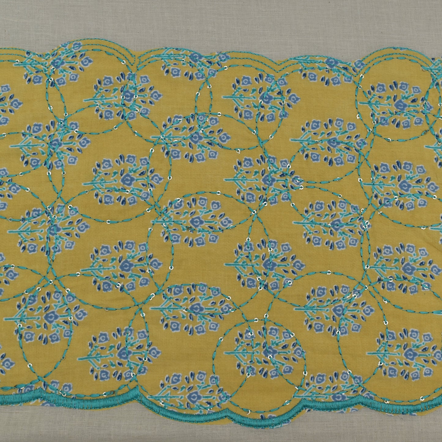 Off White Color Kora Cotton Plazo Fabric