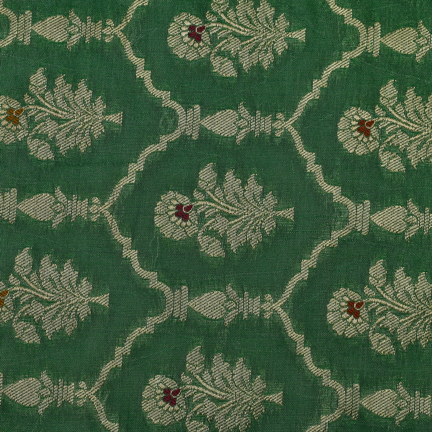 Green Color Tissue Brocade Fabric