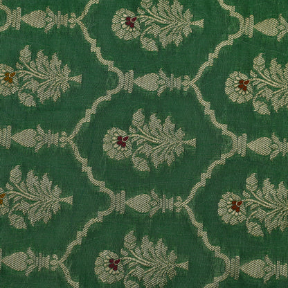 Green Color Tissue Brocade Fabric