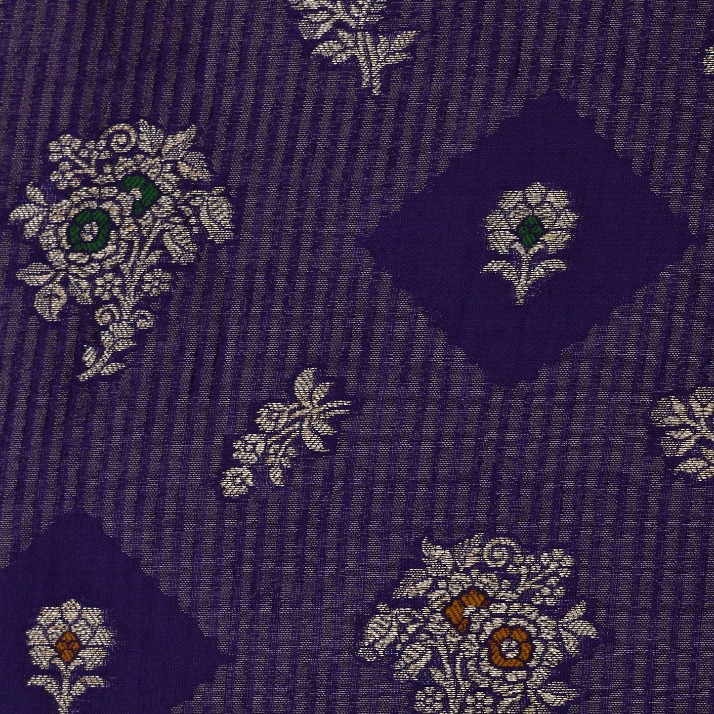 Purple Color Katan Meena Brocade Fabric