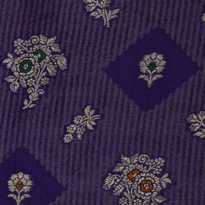 Purple Color Katan Meena Brocade Fabric