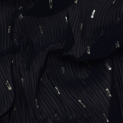 Black Color Georgette Foil Print Fabric