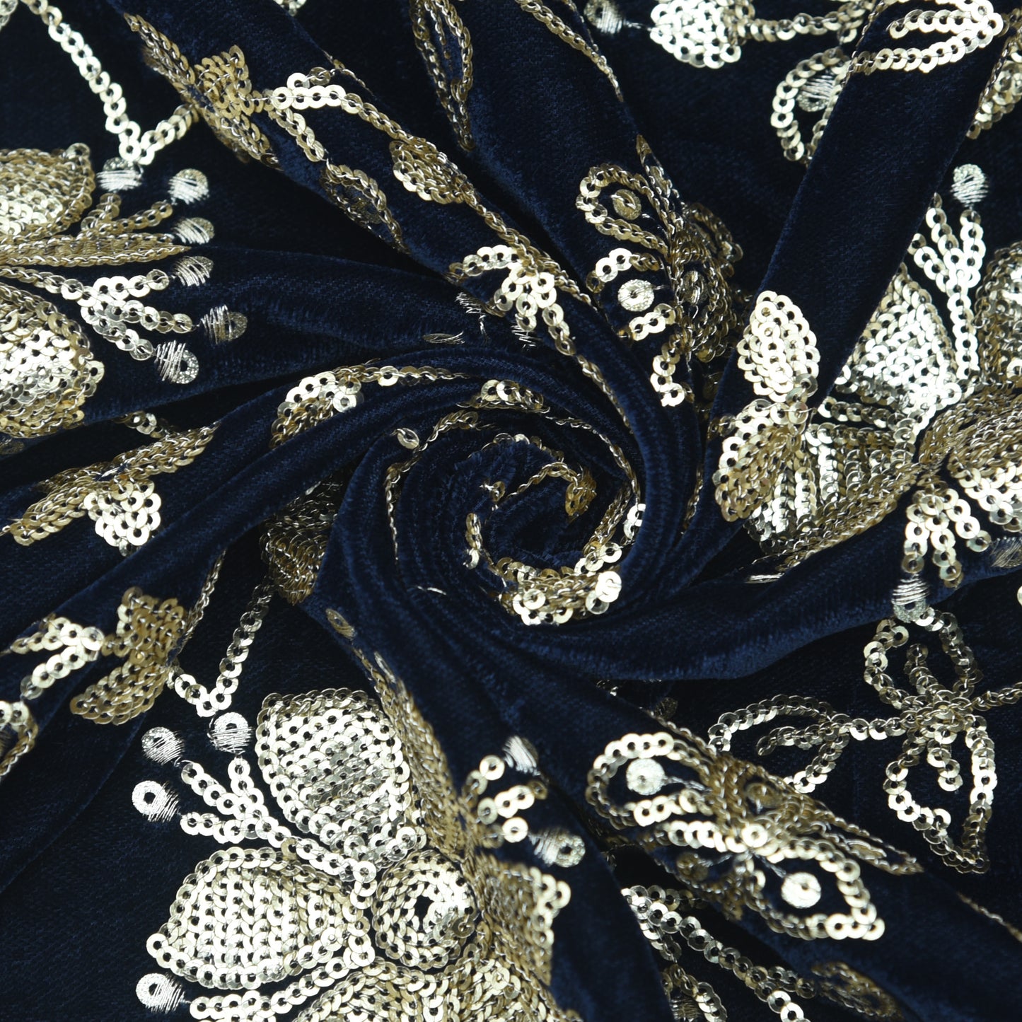 Velvet Sequins Embroidery Fabric