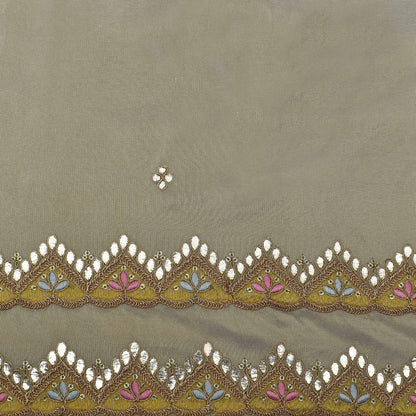 Beige Color Tissue Embroidery Fabric