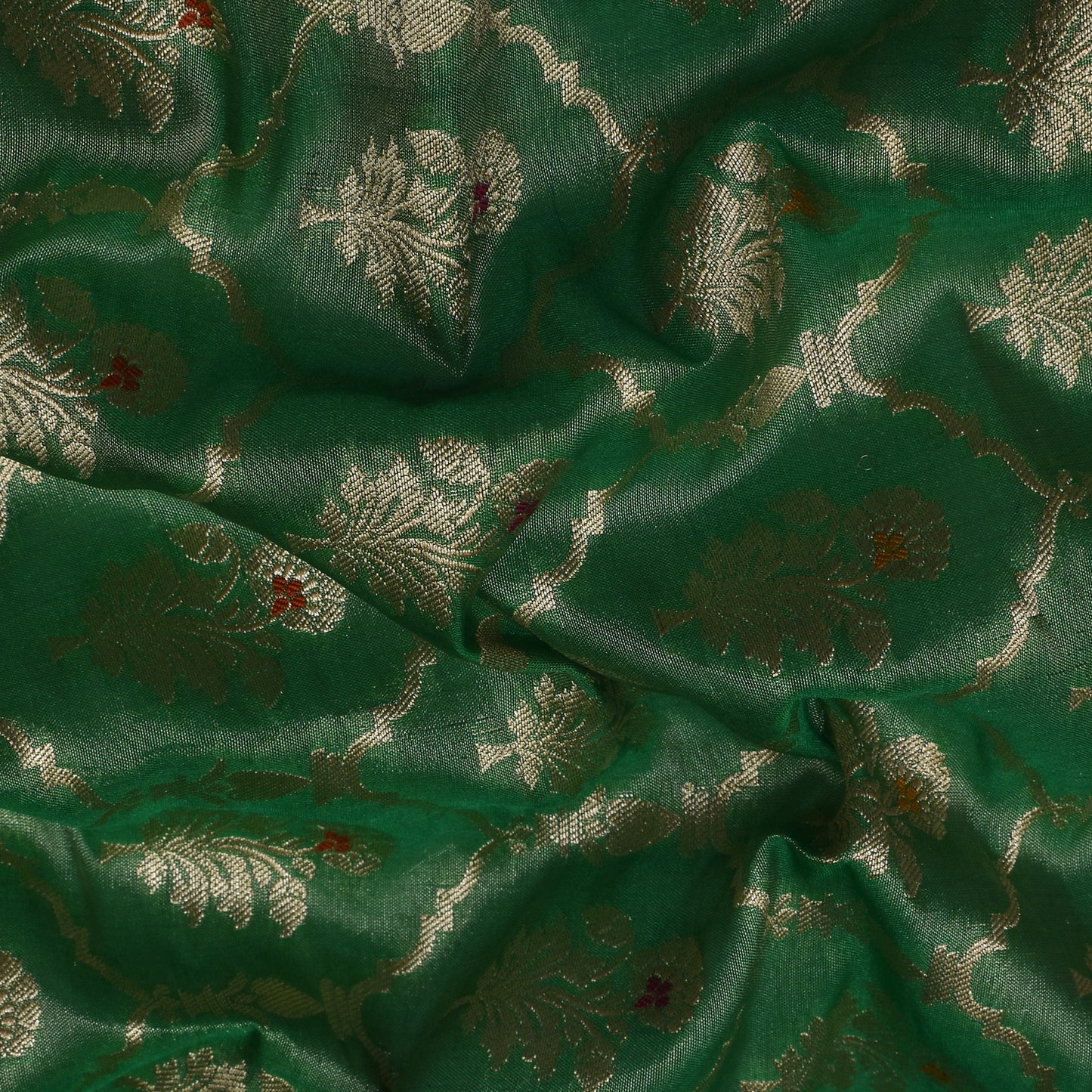 Green Color Tissue Brocade Fabric