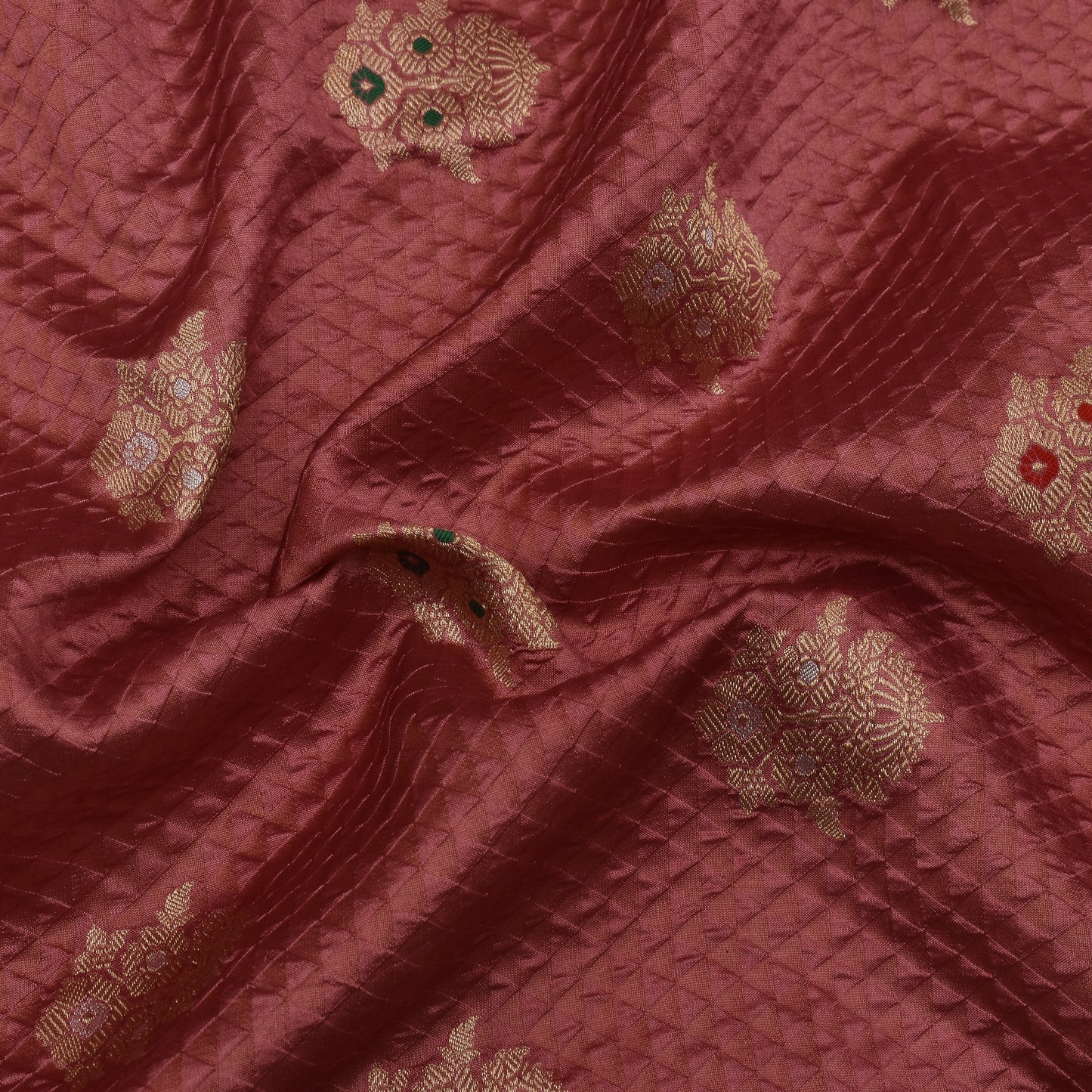 Onion Color Brocade Fabric