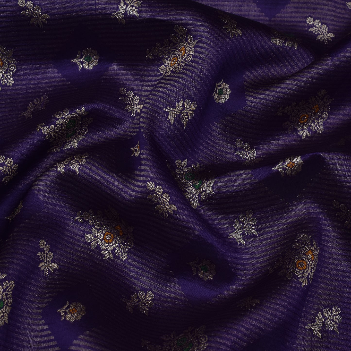 Purple Color Katan Meena Brocade Fabric