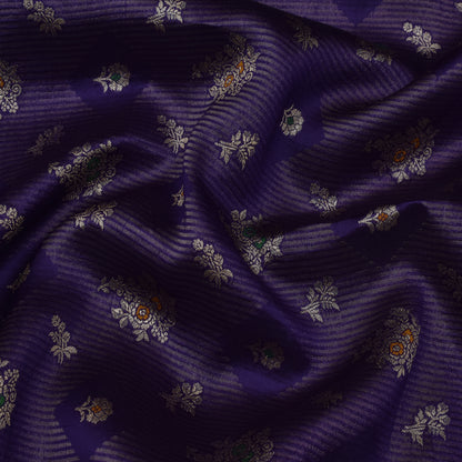 Purple Color Katan Meena Brocade Fabric