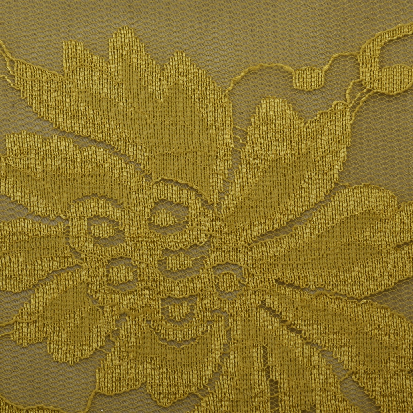 Yellow Color Chantilly Lace Fabric