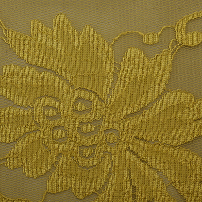 Yellow Color Chantilly Lace Fabric