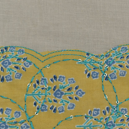 Off White Color Kora Cotton Plazo Fabric