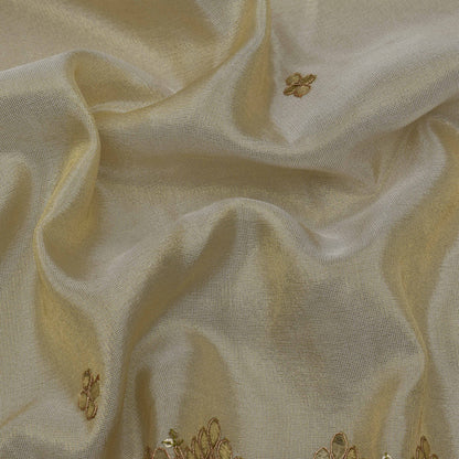 Beige Color Tissue Embroidery Fabric