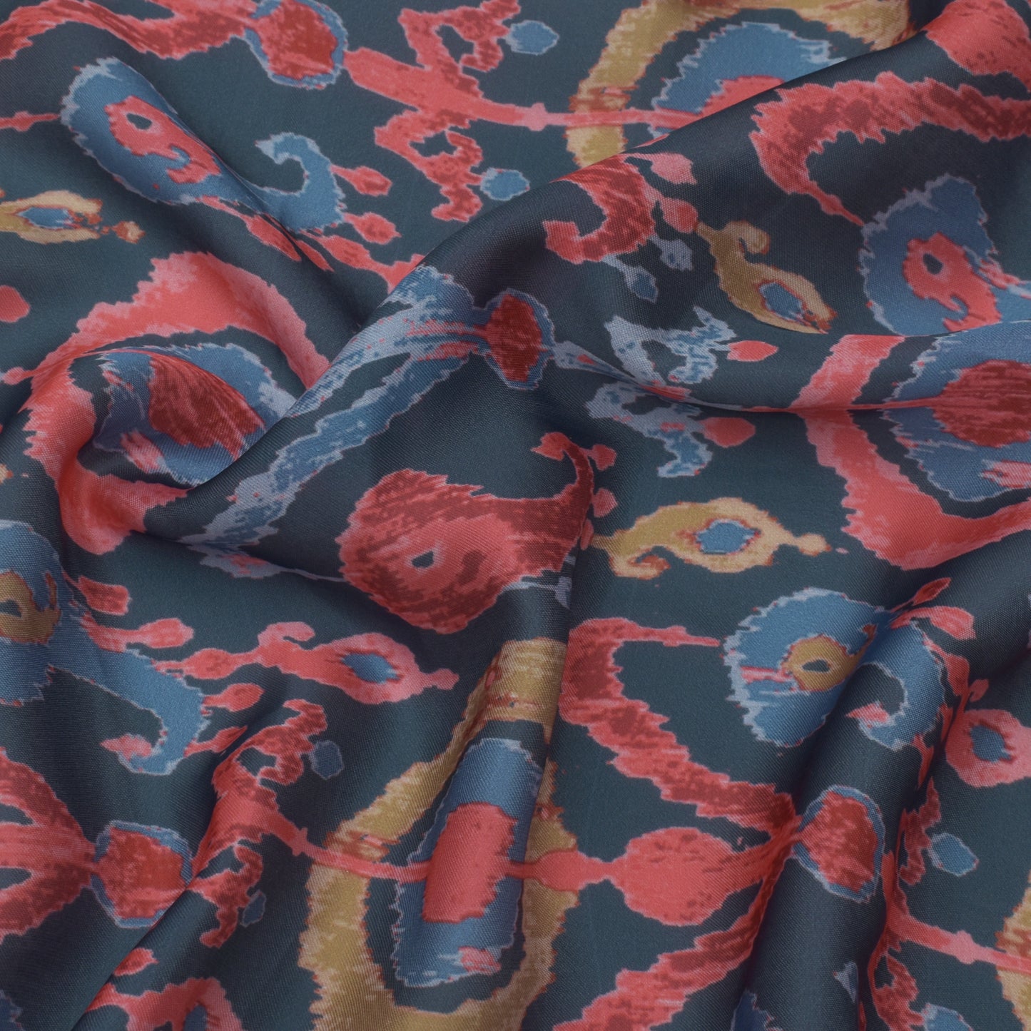 Multi Color Armani Satin Print Fabric