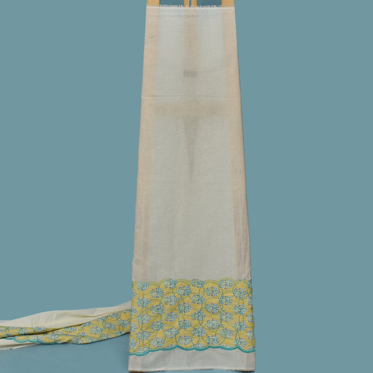 Off White Color Kora Cotton Plazo Fabric