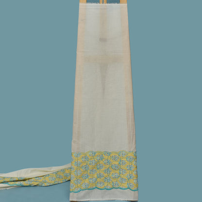 Off White Color Kora Cotton Plazo Fabric