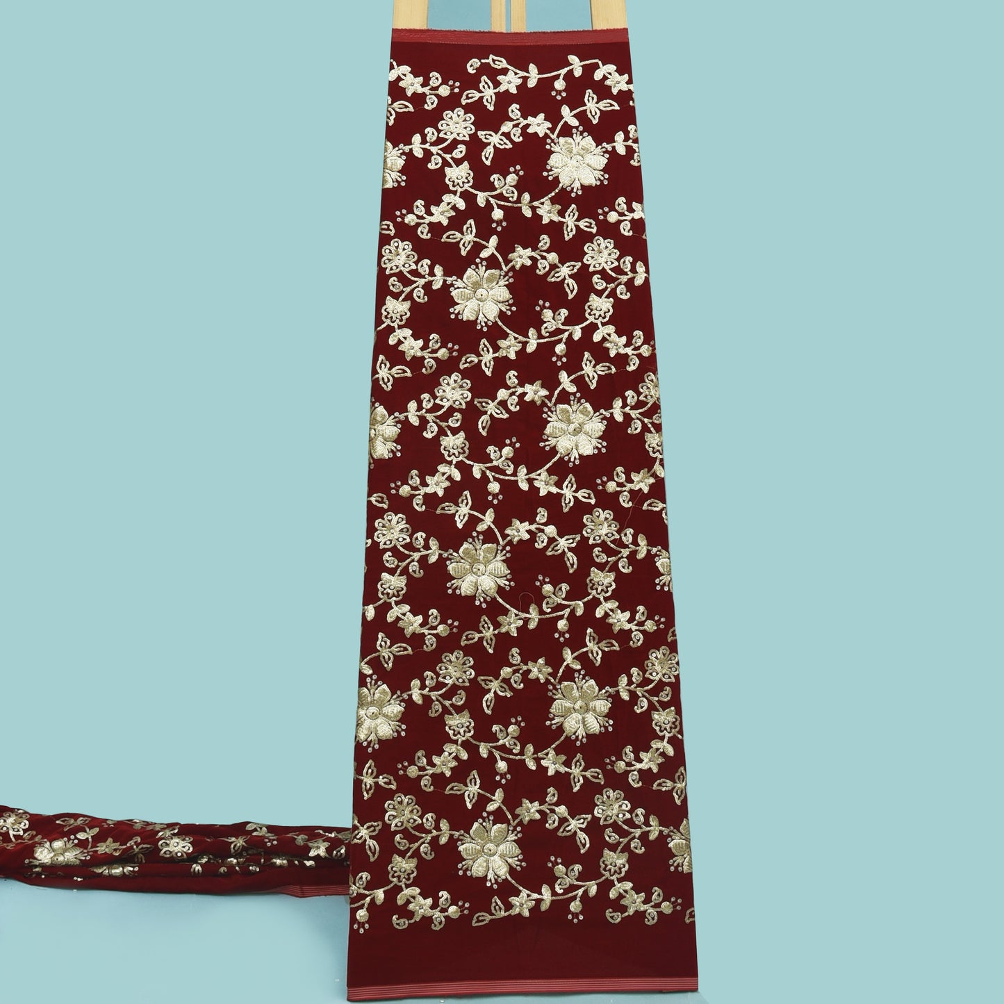 Velvet Sequins Embroidery Fabric