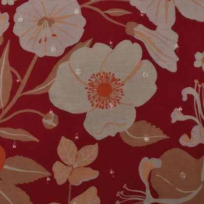 Multi Color Mulmul Print Booti Fabric