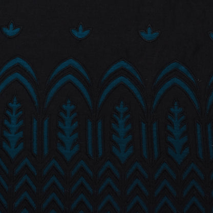 Black Color Organic Cotton Embroidery Fabric