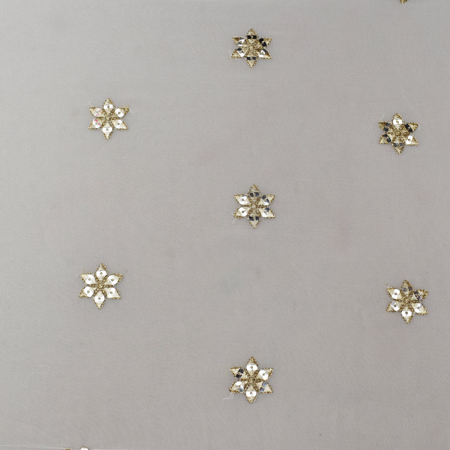 White Color Georgette Booti Fabric