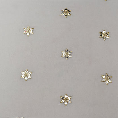 White Color Georgette Booti Fabric