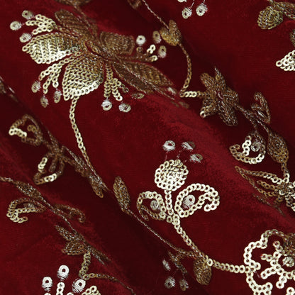 Velvet Sequins Embroidery Fabric