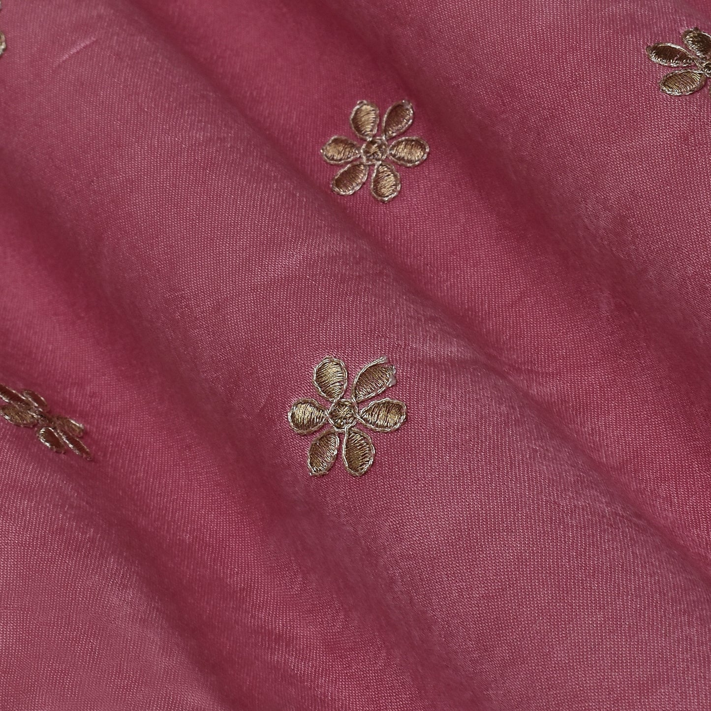 Baby Pink Color Gajji Silk Embroidery Fabric