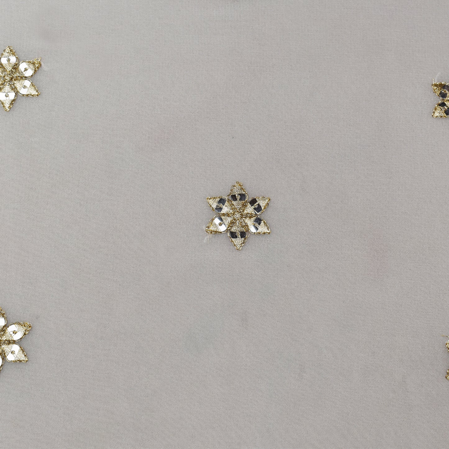 White Color Georgette Booti Fabric