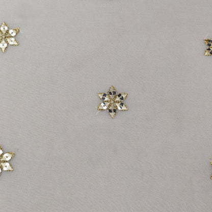 White Color Georgette Booti Fabric