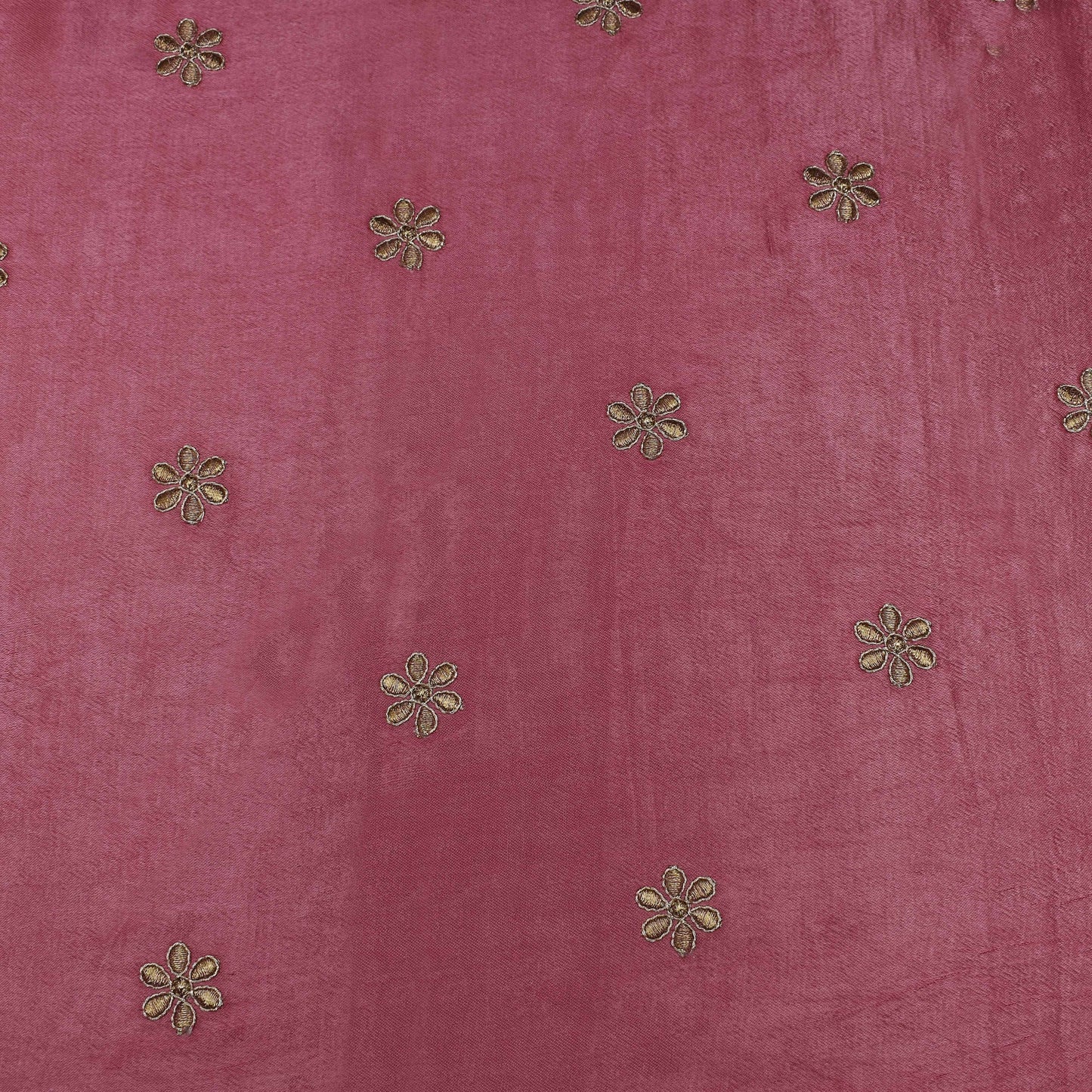 Baby Pink Color Gajji Silk Embroidery Fabric