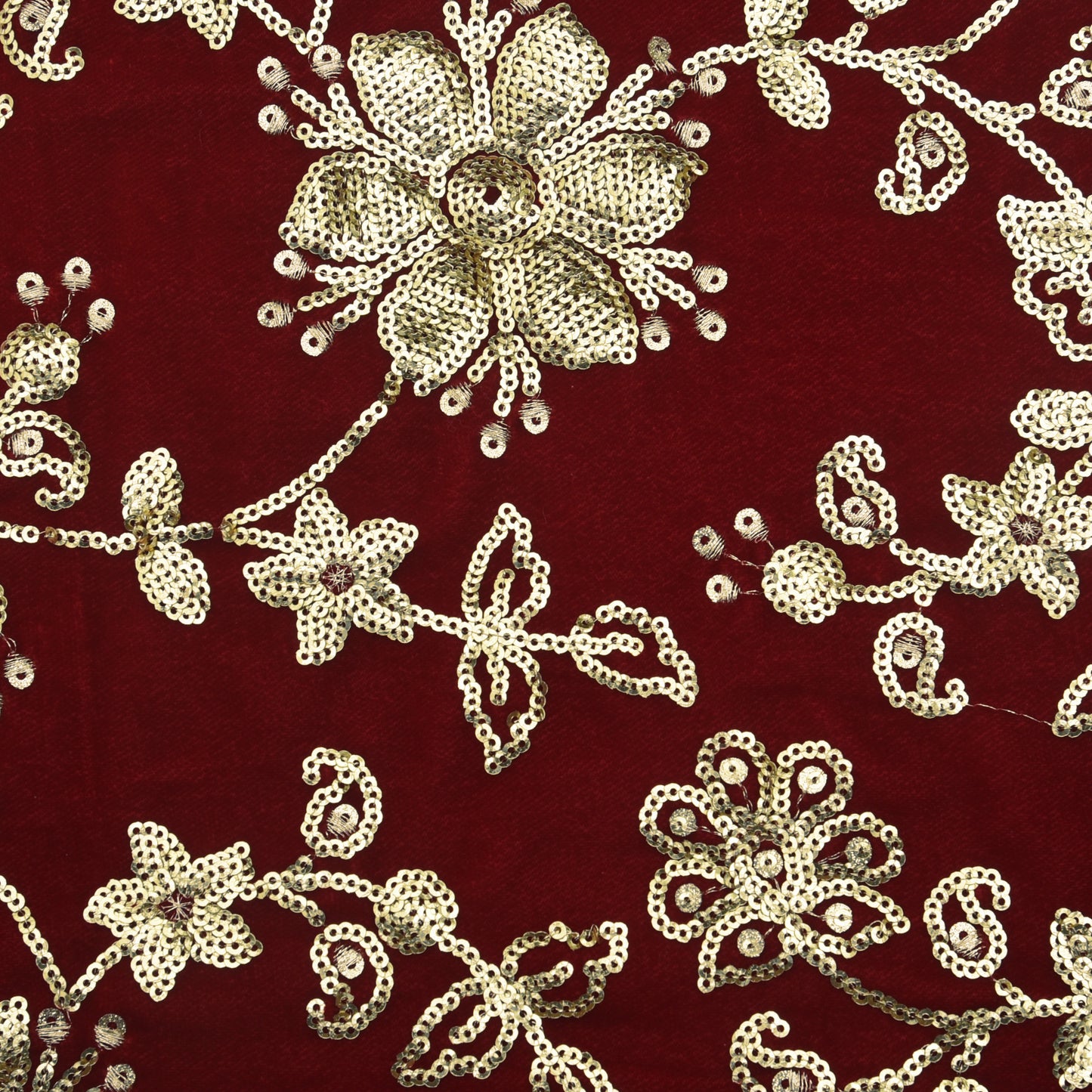 Velvet Sequins Embroidery Fabric