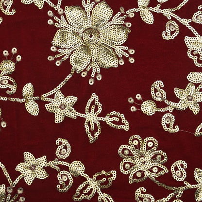 Velvet Sequins Embroidery Fabric