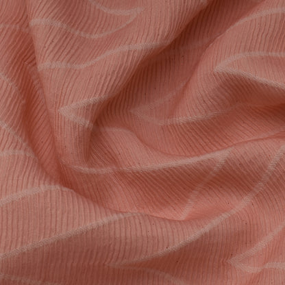 Peach Color Crush Satin  Georgette  Fabric