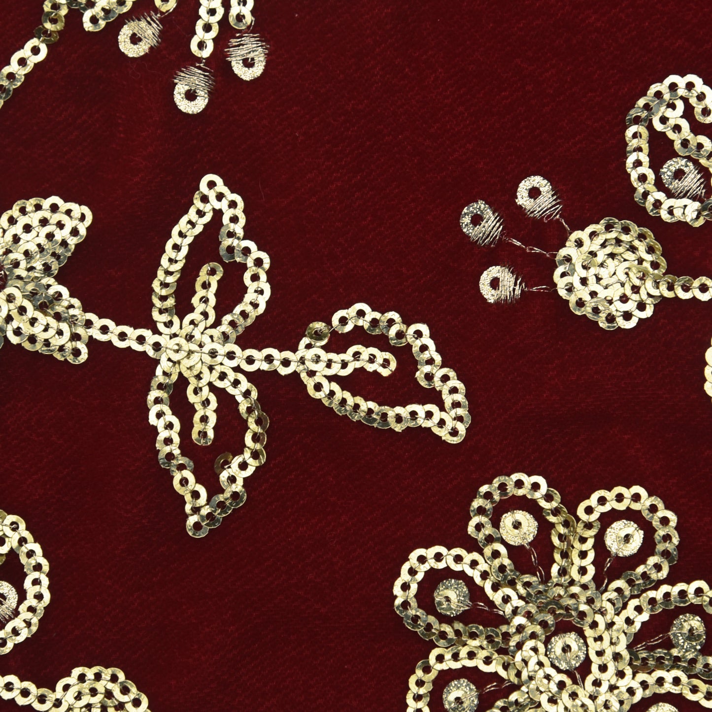 Velvet Sequins Embroidery Fabric
