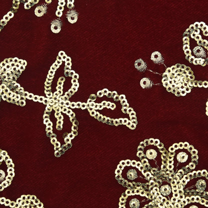 Velvet Sequins Embroidery Fabric