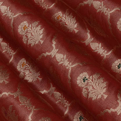 Rust Color Tissue Brocade Fabric